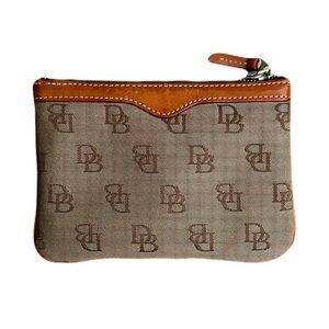 Dooney & Bourke Tan and Brown Monogram Pouch